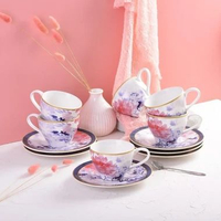 Sango Cangkir Hayley Gelas | Teh Kopi Mug Cafe Cantik Premium Estetik SNI Set Cangkir + Rak C