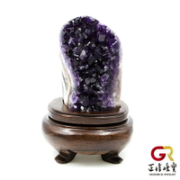 紫水晶 頂級烏拉圭紫晶鎮 紫晶簇 5A深紫透光 1.8kg｜手工客製木座 正佳珠寶