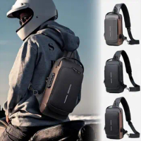 Usb Charging Sport Sling Anti-theft Waterproof Crossbody Bag Biker Style Anti-theft Combination Lock Shoulder Bag Large Capacity