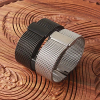 Stainless steel Mesh Watchband 18mm 19mm 20mm 21mm 22mm Silver Watch strap bracelet special fold clasp Deployments Quick Release
