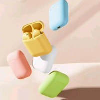HEADSET BLUETOOTH FULL BASS i12 MACARON EARPHONE WIRELES FULL BASS Earbud Microphone Headphones Inpo