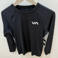 baju renang pria rvca original rvca long sleeve rashguard blak