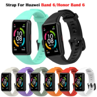 Soft Silicone Sport Strap for Huawei Band 6 Smart Watch Wristband Bracelet Replacement Strap for Huawei Band 6 Pro/ Honor Band 6
