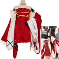 Custom Made Azur Lane Kantai Collection Nagato Cosplay Costume Red Dress Halloween Uniform Women Ani