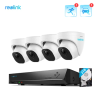 Reolink 4K Home Security System human/car detect 24/7 Recording PoE Video Surveillance CCTV Camera Security System RLK8-800D4-A
