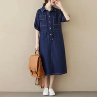 Denim Dress Lengan Pendek L-XL L