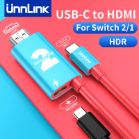 Ổ cắm chuyển đổi Unnlink 4K 60Hz cho Nintendo Switch 2/OLED, bộ chuyển đổi cáp USB C sang HDMI 100W 
