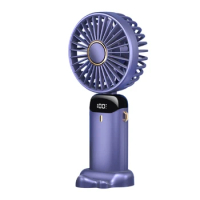 N15 USB Hand-held Fan Rechargeable Electric Fan Portable Air Conditioner Neck Fan Speed Adjust with Digital Display LX9A