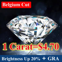 [ Super Shine ] Top Belgium Cut Moissanite Stone D Color 0.1ct-20ct Gemstones Lab Grown Diamond Moissanite Loose Stone with GRA