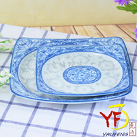 ★堯峰陶瓷★餐桌系列 韓國骨瓷 桔梗 四角盤 中 小 盤子 餐盤