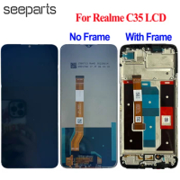 Tested Well For OPPO Realme C35 LCD Display Touch Screen Digitizer Assembly Repair For Realme C35 Phone 6.6" RMX3511 Display