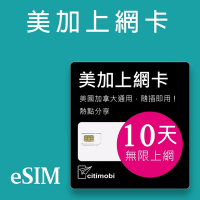 【citimobi 上網卡】eSIM加拿大10天上網吃到飽