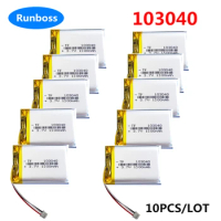 10PCS/LOT 103040 3.7V 1500mAh 4.44Wh JST 3Pin 2.0mm Plug 3 Wires Li Polymer Battery For GPS Bluetooth Speaker LED Light DashCam