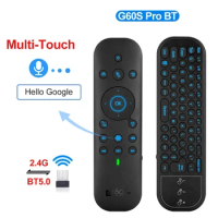 50pcs G60S Pro Air Mouse Wireless Voice Remote Control 2.4G Bluetooth Dual Mode IR Learning with Backlit for Computer TV BOX