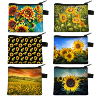 Sunflower / Daisy Pattern Cosmetic Bag Women Waterproof MakeUp Bag Fashion Yellow Sunflowers Toiletry Bag Travel Cosmetic Case
