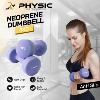PHYSIC Neoprene Dumbbell 3KG Non Slip Dumbell / Dumbel / Barbell / Barbel Gym Fitness