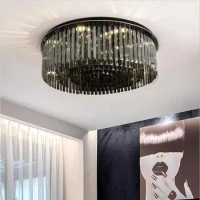 Romantic Modern Ceiling Lights LED Ceiling Lamps For Living Room Crystal Laminarias Para Teto Round Plafondlamp Bedroom Avize