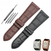 26mm Genuine leather watchbnd high quality for Franck Muller men watch leather strap no buckle free tools