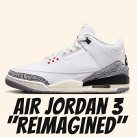 NIKE 耐吉 休閒鞋 Air Jordan 3 Reimagined 經典復刻 白水泥 爆裂紋 男鞋 DN3707-100
