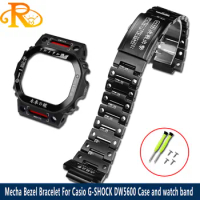 Mecha Modified Set For Casio DW5600 DW-5600 GW-B5600 MechWarrior Watchband Strap Case Precision Steel Bracelet Watch Chain Bezel