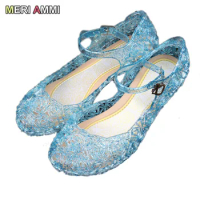 MERI AMMI Children Girl Sandals Jelly princess Dress up Cosplay baby shoes Girls Jelly Shoes for stage dancing show