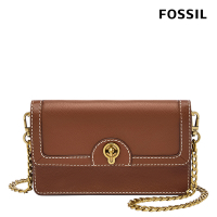 FOSSIL Ainsley 真皮斜背式長夾小包-咖啡色 SHB3152210