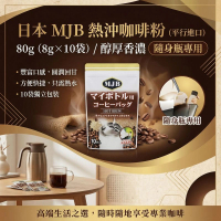 日本 MJB Hot Brew 熱沖咖啡粉 80g（8gx10袋） (平行進口) 此日期前: 24-11-2026