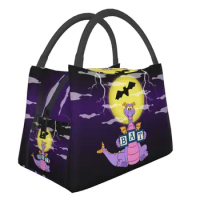 Halloween Figment BAT Insulated Lunch Bags Women Purple Dragon Epcot Center Lunch Tote for Work Travel Meal Food Box