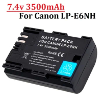 LP-E6NH LPE6NH LP-E6 3500mAh Battery For Canon EOS R R5 R6 R7 5D Mark IV III 5DS R 6D Mark II 70D 7D Mark II 90D 80D Camera