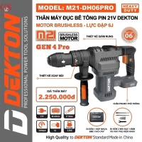 Máy Đục Bê Tông Pin 21V DEKTON M21-DH06PRO Gen 4 Lực Đập 6J - Dụng cụ cầm tay giá sĩ