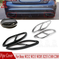 R-AUTO Exhaust Tip Muffler Pipe Cover Tail Pipe Stee For A Class W176 B Class W246 Mercedes Benz W212 W213 W205 X253 C180 C200