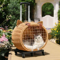 Portable Lightweight Pet Trolley Case, Carrying Bag, Hiking Cage for Travel, Pet Products Accessories, Lightweight