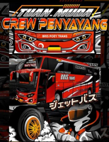 Stiker Bus Mania Bus Artis Trans Tuan Muda Crew Penyayang Cutting Laser Sticker