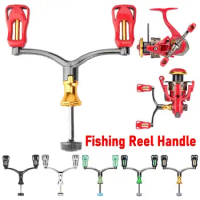 1Pcs Double-End Handle Fishing Reel Handle Fishing Wheel Accessory Rocker Arm Spinning Wheel Reel Grip Aluminum Alloy