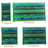 DC 3.3V 5V 12V 24V 4-16CH 5A PLC Signal Amplifier Board Isolation MOS Tube Module NPN PNP IO Digital Logic Level Converter