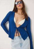 Happiness Istanbul Seasonal Knitwear Cardigan with Binding Detail