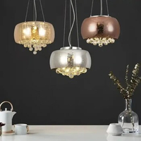Modern chandelier smoked brandy glass ceiling living room light luxury crystal glass chandelier gloss