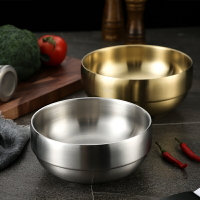 韓國金色冷面碗韓式雙層不銹鋼拌飯碗拉面碗泡面碗超大碗螺螄粉碗