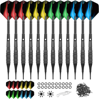Soft Tip Darts Set | 12 Plastic Tip Darts 19g for Electronic Dart Board [Bar & Home & Professional U