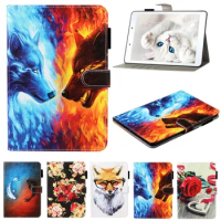 Cartoon Wolf Fish fox cover case for Samsung Galaxy Tab S5E 2019 SM-T720 SM-T725 Funda Smart Flip Coque for samsung tab s5e case