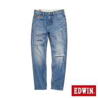 EDWIN BLUE TRIP系列 補丁修身直筒牛仔褲-男款 石洗藍