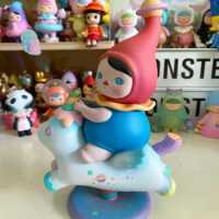 PUCKY Wonderful Land Rainbow Unicorn Big Figure Doll Fairy Tale Angel Red Hat Riding Horse PTS Limited Decoration Art Toys
