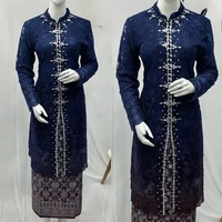 WS Kebaya Modern | Setelan Kebaya brokat | Payet Yura | Kebaya ibu besan | Kebaya Premium navi