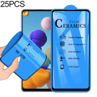 25 PCS For Samsung Galaxy A21s 2.5D Full Glue Full Cover Ceramics Film