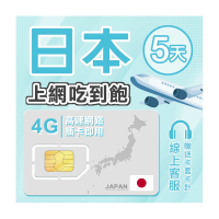 瘋旅遊 5天日本網卡 日本最佳訊號網路卡 日本SIM卡 東京 大阪 沖繩 高速4G(上網吃到飽 網路成癮專用)