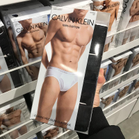 CK Calvin Klein男士休閑簡約舒適純棉透氣純色中腰三角內褲4條裝