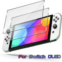 2pcs HD Tempered Glass for Nintendo Switch OLED 9H Hard Anti-scratch Clear Protective Glass