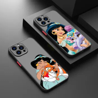 Disney Aladdin Jasmine Princess Cases For Apple iPhone 15 14 13 12 11 XS Pro Max Mini 8 7 Plus SE X XR Phone Case Frosted Cover