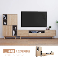 【時尚屋】[MX20]傑拉爾9.7尺L型置物電視櫃MX20-A19-2+A19-3(免運費/免組裝/電視櫃)