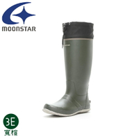 【MoonStar 月星 HI MSRLS雨靴《橄欖綠》】MSRLS04/露營園藝雨靴/農夫雨鞋/防水靴/時尚長筒雨鞋